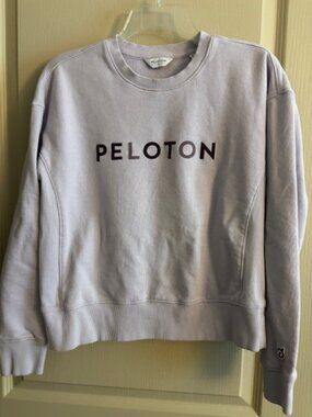 Peloton Size S Women's Sweatshirt Lavender Crew Neck Logo Long Sleeves